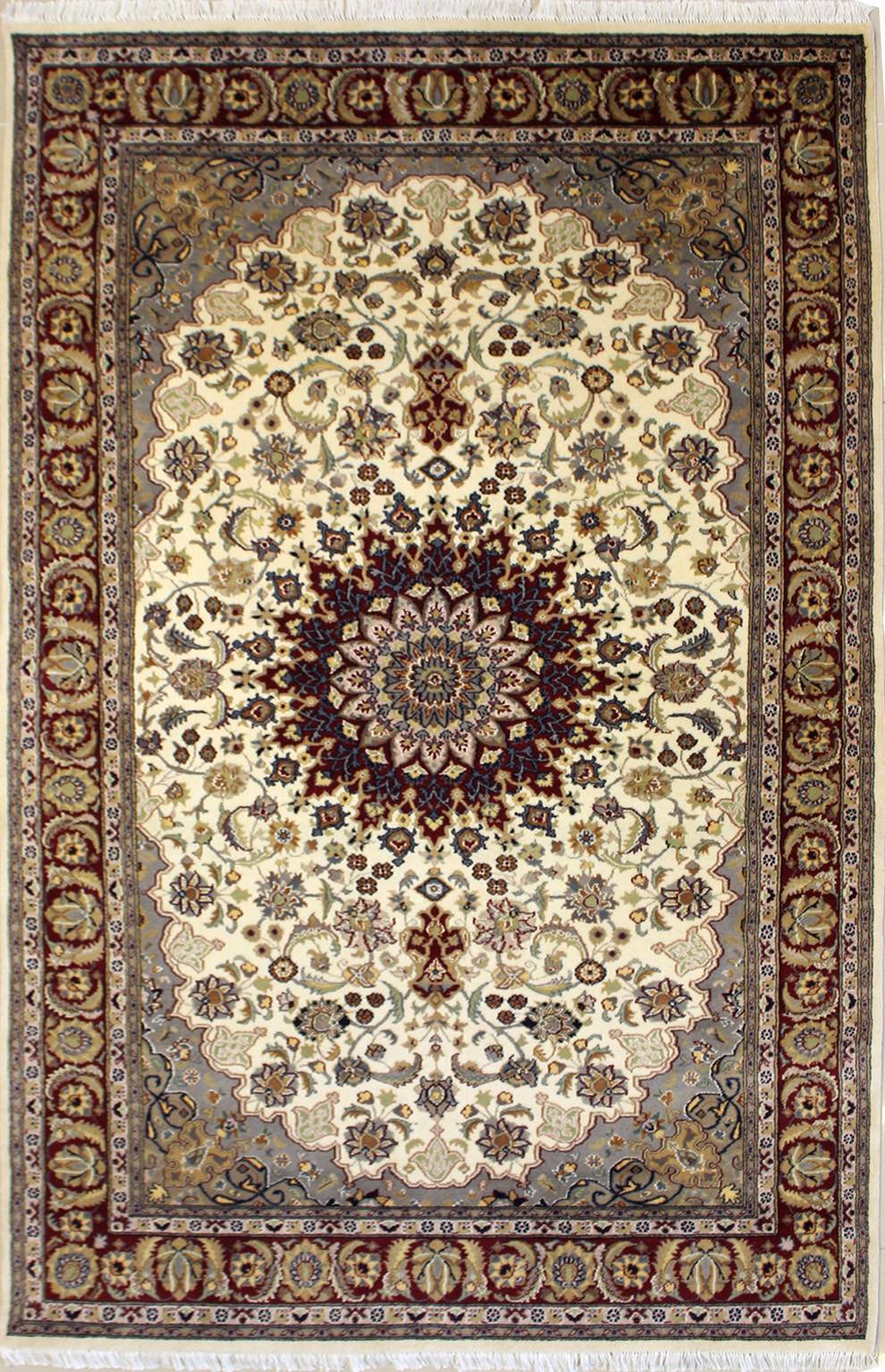 6'0"x9'3" Pak Persian Design Ivory, White Color