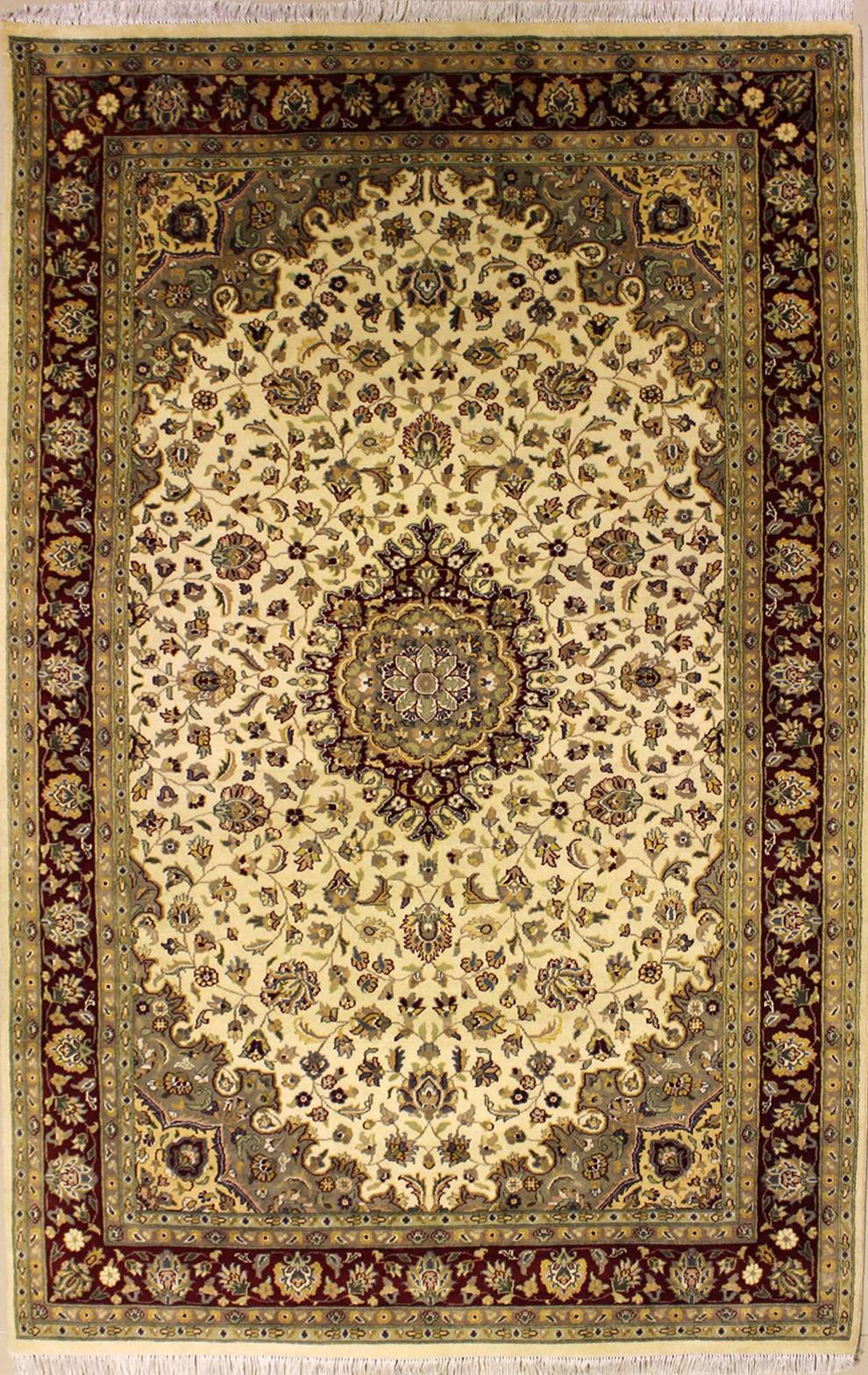 6'1"x9'3" Pak Persian Design Ivory, White Color