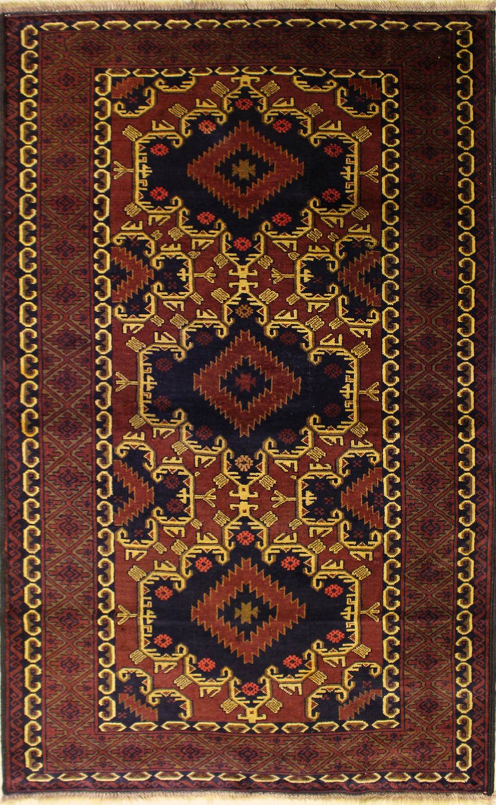 3'8"x6'11" Baloochi Tribal Afghani Design