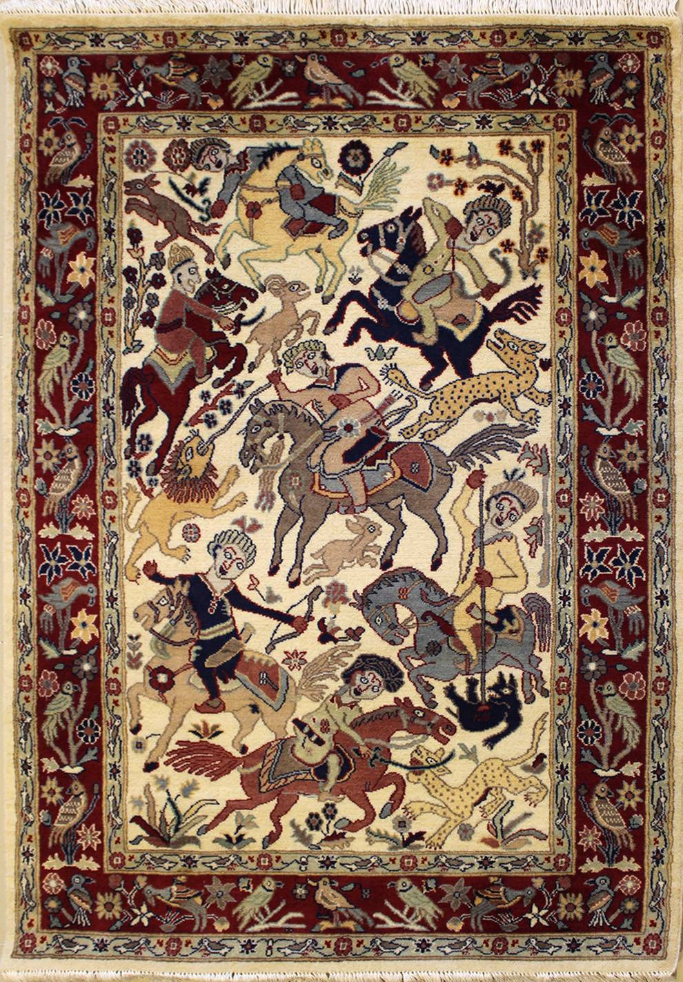 4'0"x6'2" Pak Persian Hunting Shakargha Design