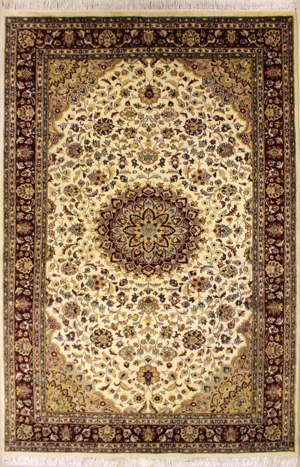 6'1"x9'1" Pak Persian Design Ivory, White Color