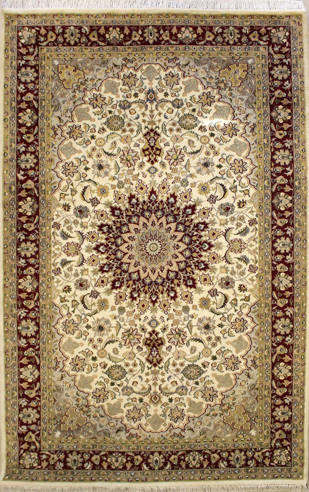 6'1"x9'8" Pak Persian Design Ivory, White Color