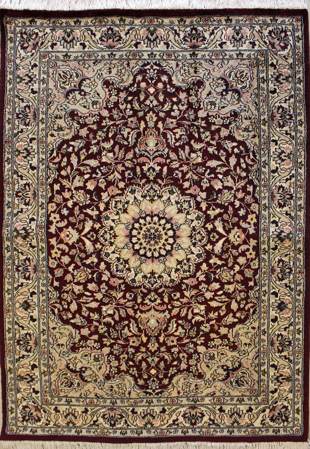 3'11"x6'1" Floral Design Red, Rust Color
