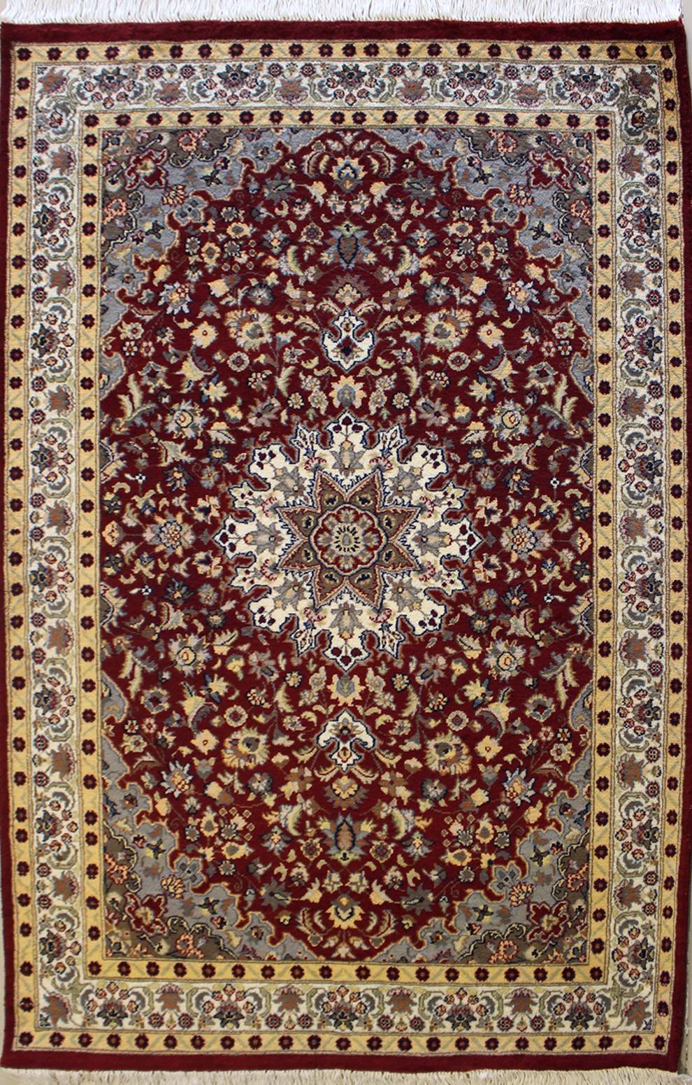 4'0"x6'6" Floral Design Red, Rust Color