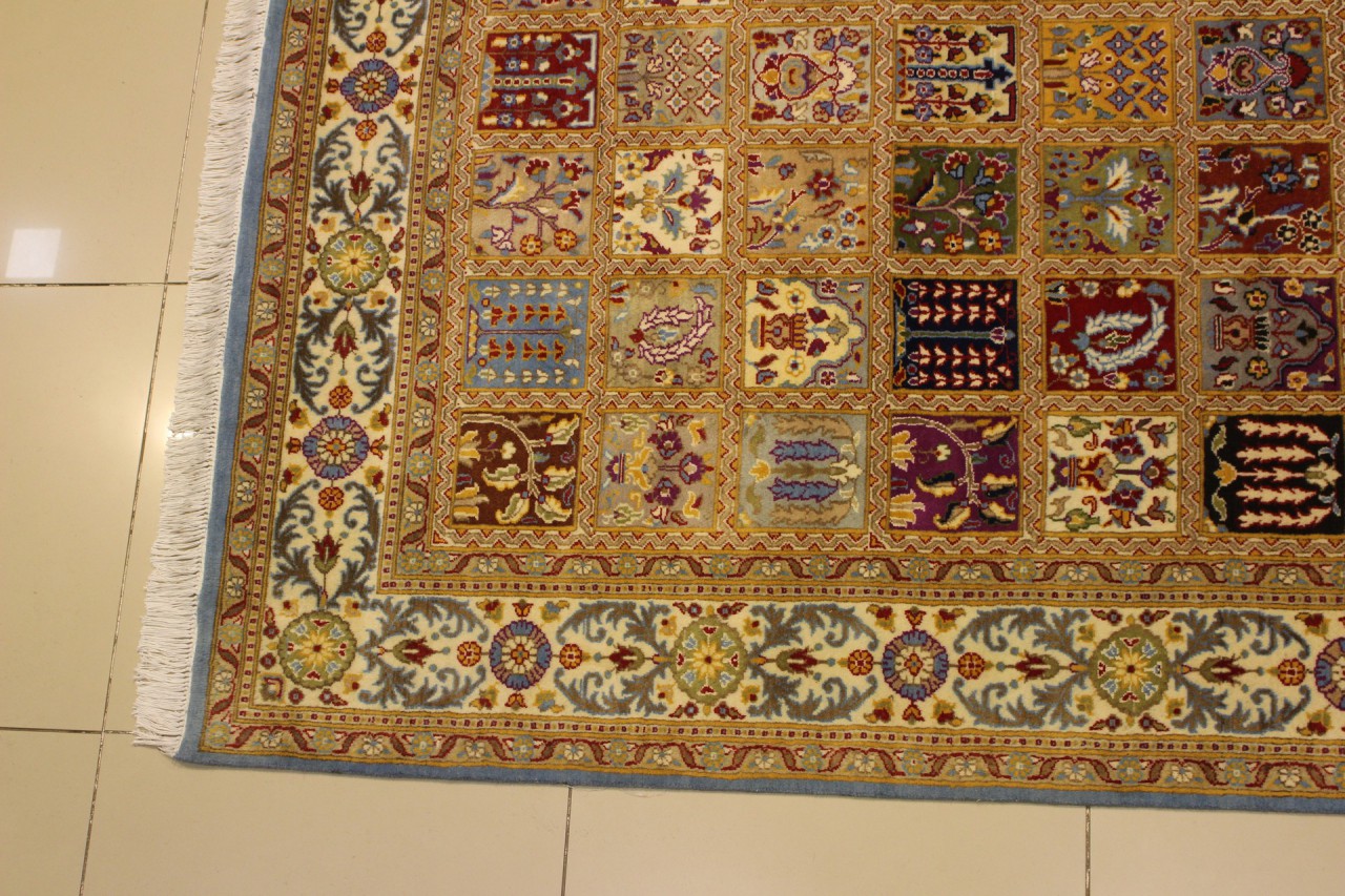 Details About Rugstc 6x9 Senneh Pak Persian Blue Rug Hand Knotted Bakhtiari With Silk Wool