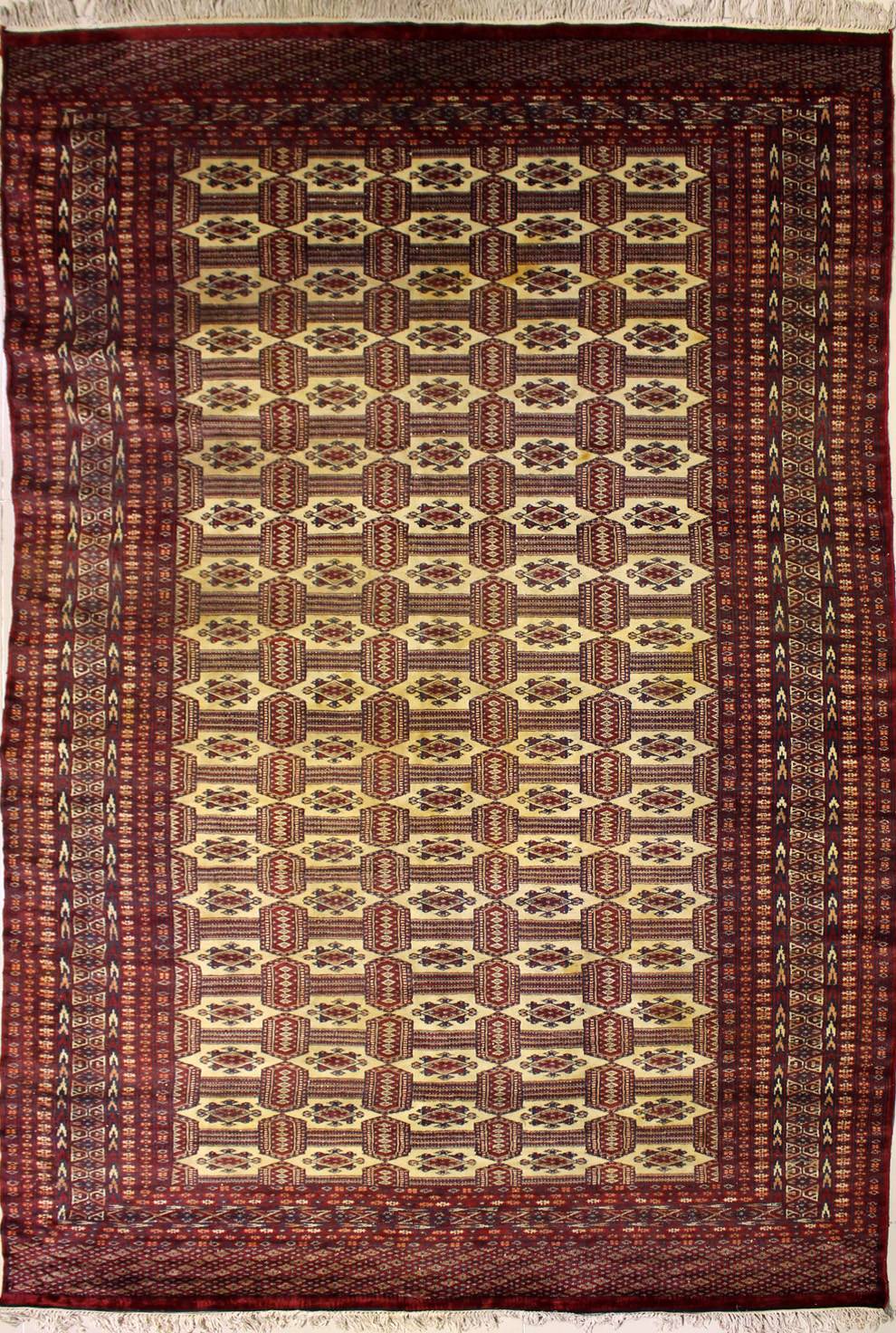 6'7"x10'6" Bokhara Jaldar (Old Rug)